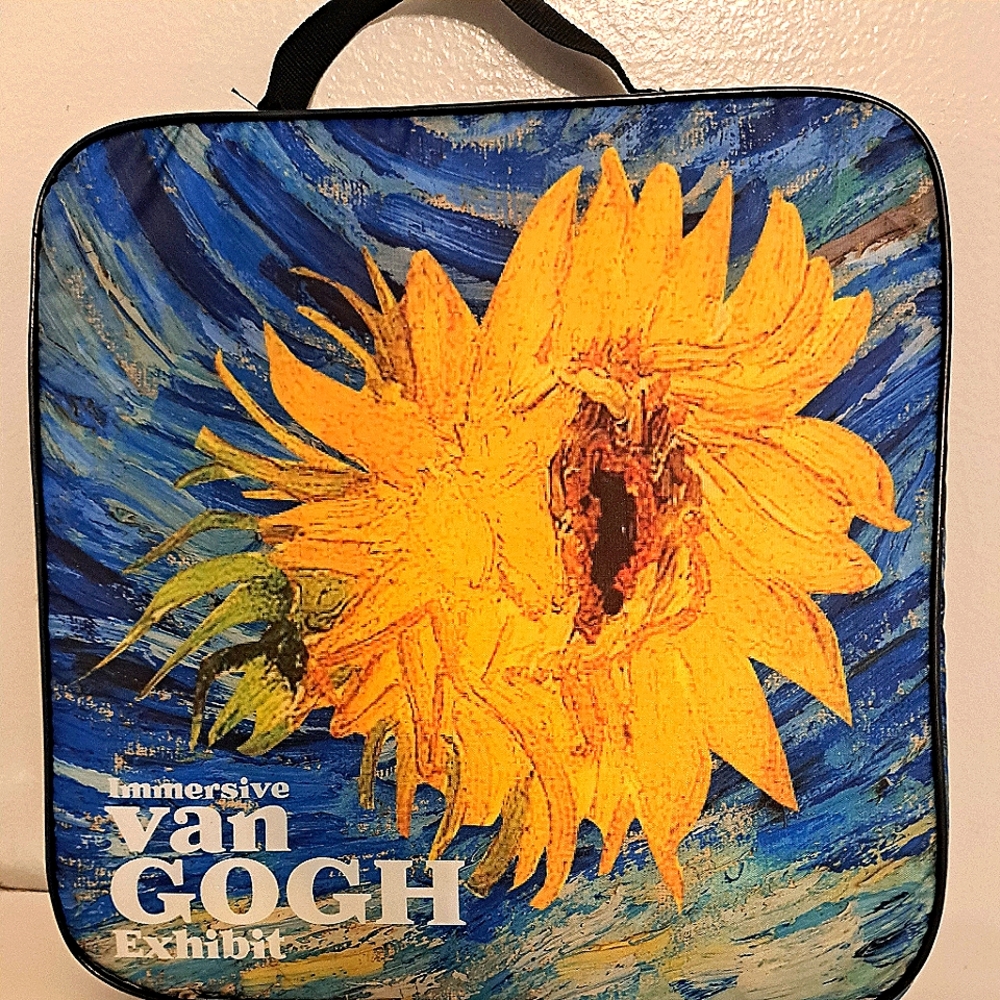 Immersive Van Gogh Exhibit Stadium Cushions Handled Seat Pillow Sunflower